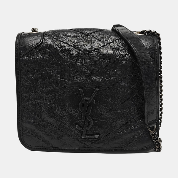 NIKI Mini Chevron Calfskin Black
