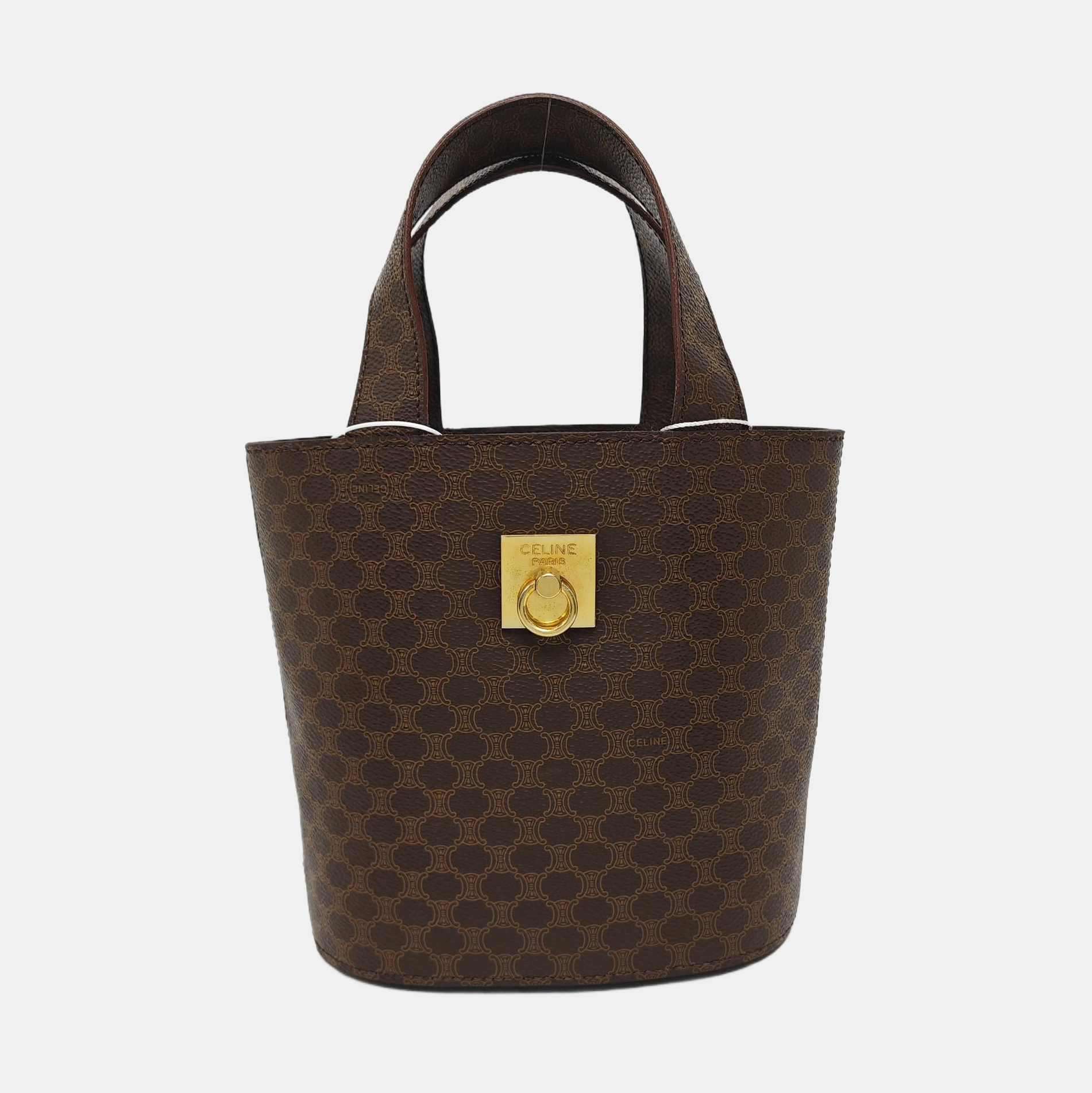 Coated Canvas Bucket Bag Brown