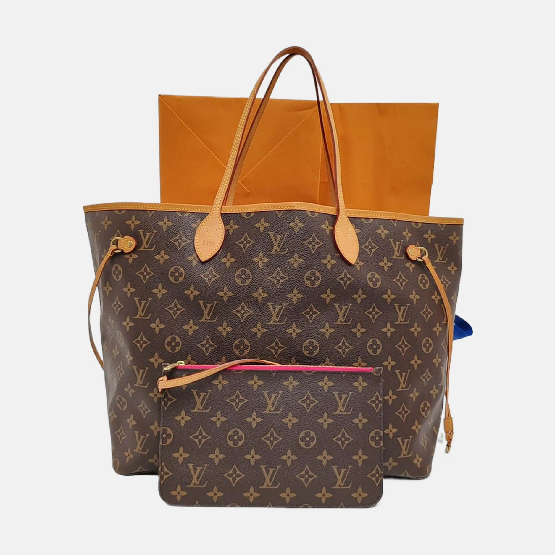 NEVERFULL Monogram Coated Canvas Brown