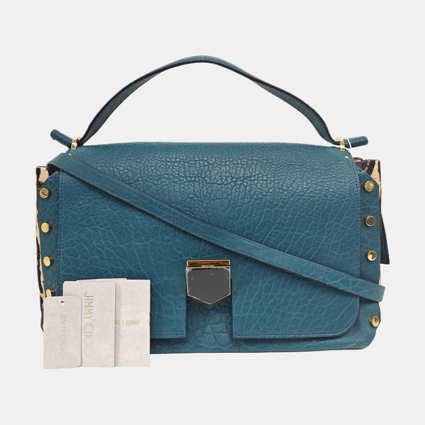 Calfskin Shoulder Bag Blue