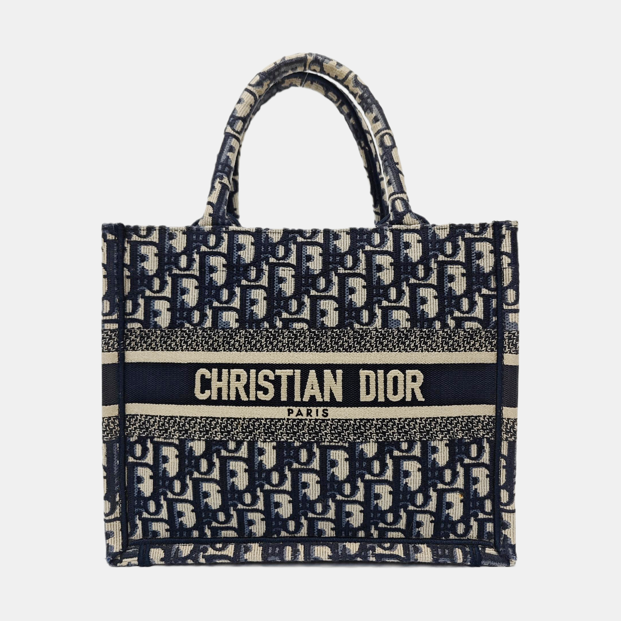 Book Tote Small Oblique Canvas Blue