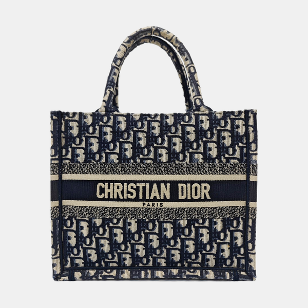 Book Tote Small Oblique Canvas Blue