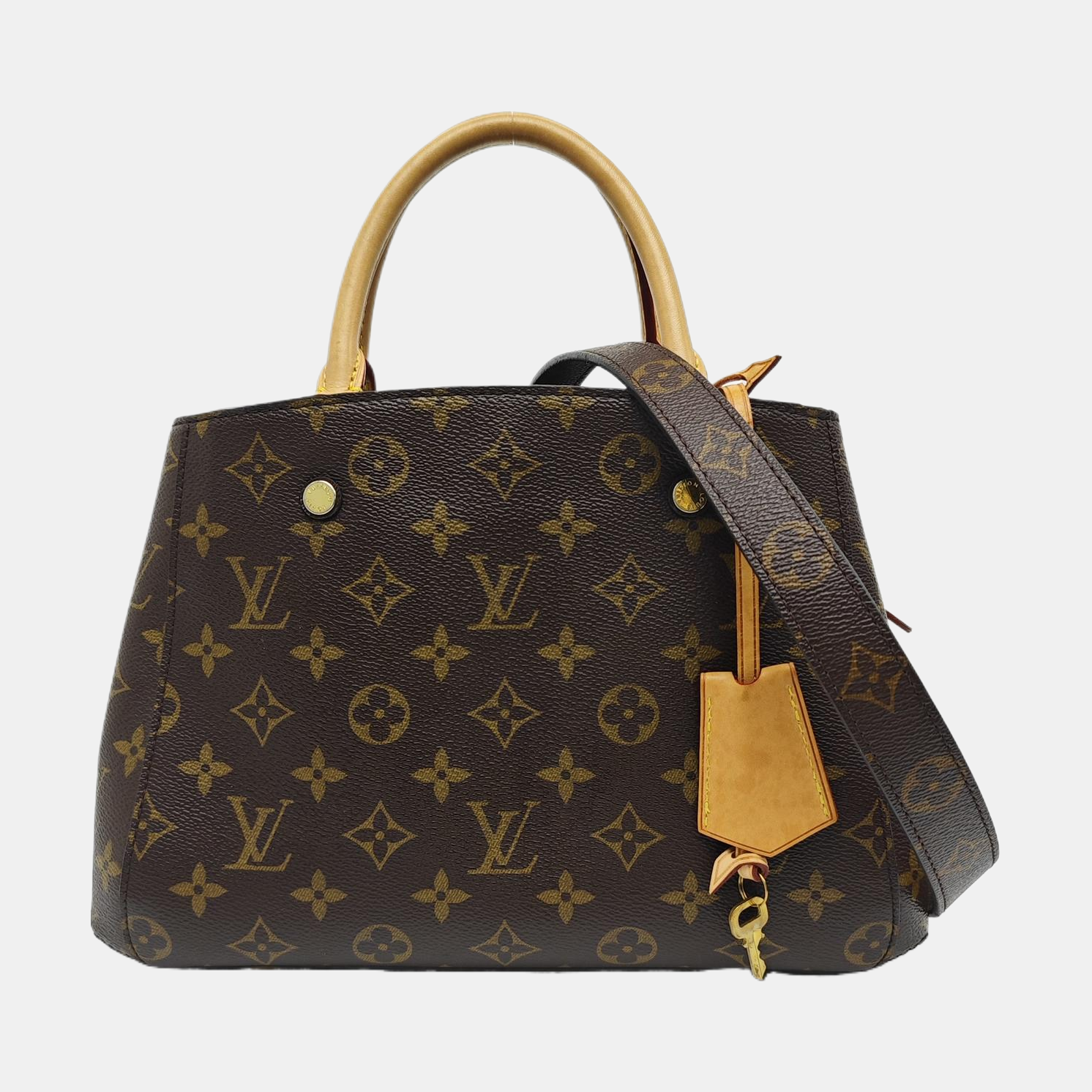 MONTAIGNE BB Monogram Coated Canvas Brown