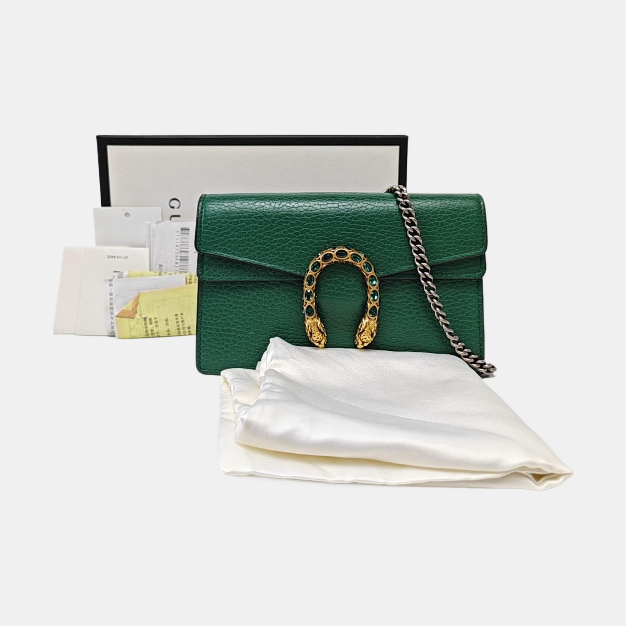 Dionysus Super Mini Calfskin Green