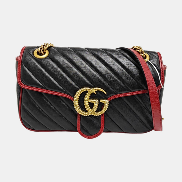 GG Marmont Medium Quilted Calfskin Black