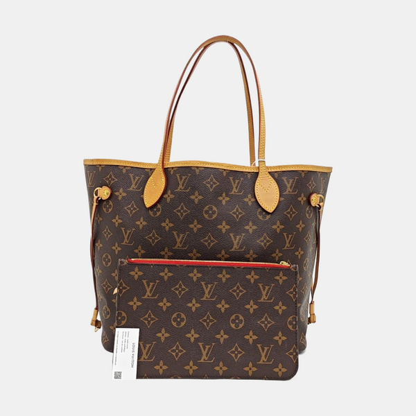NEVERFULL MM Monogram Coated Canvas Brown