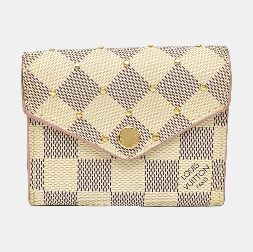 ZOE Damier Azur Coated Canvas White Wallet