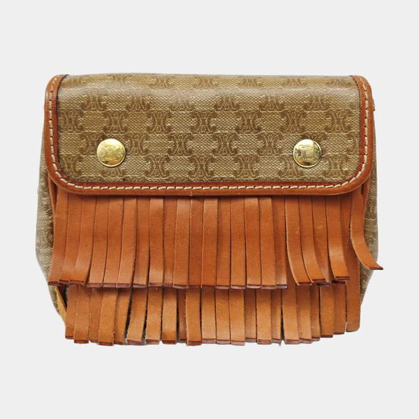 Coated Canvas Belt Bag Brown