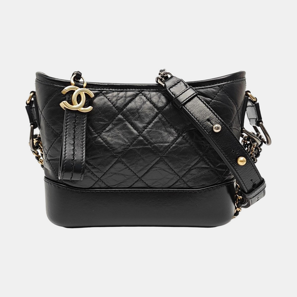 GABRIELLE Small Quilted Calfskin Black