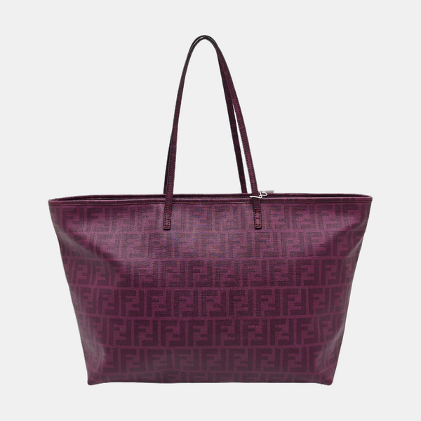 Coated Canvas Tote Bag Purple