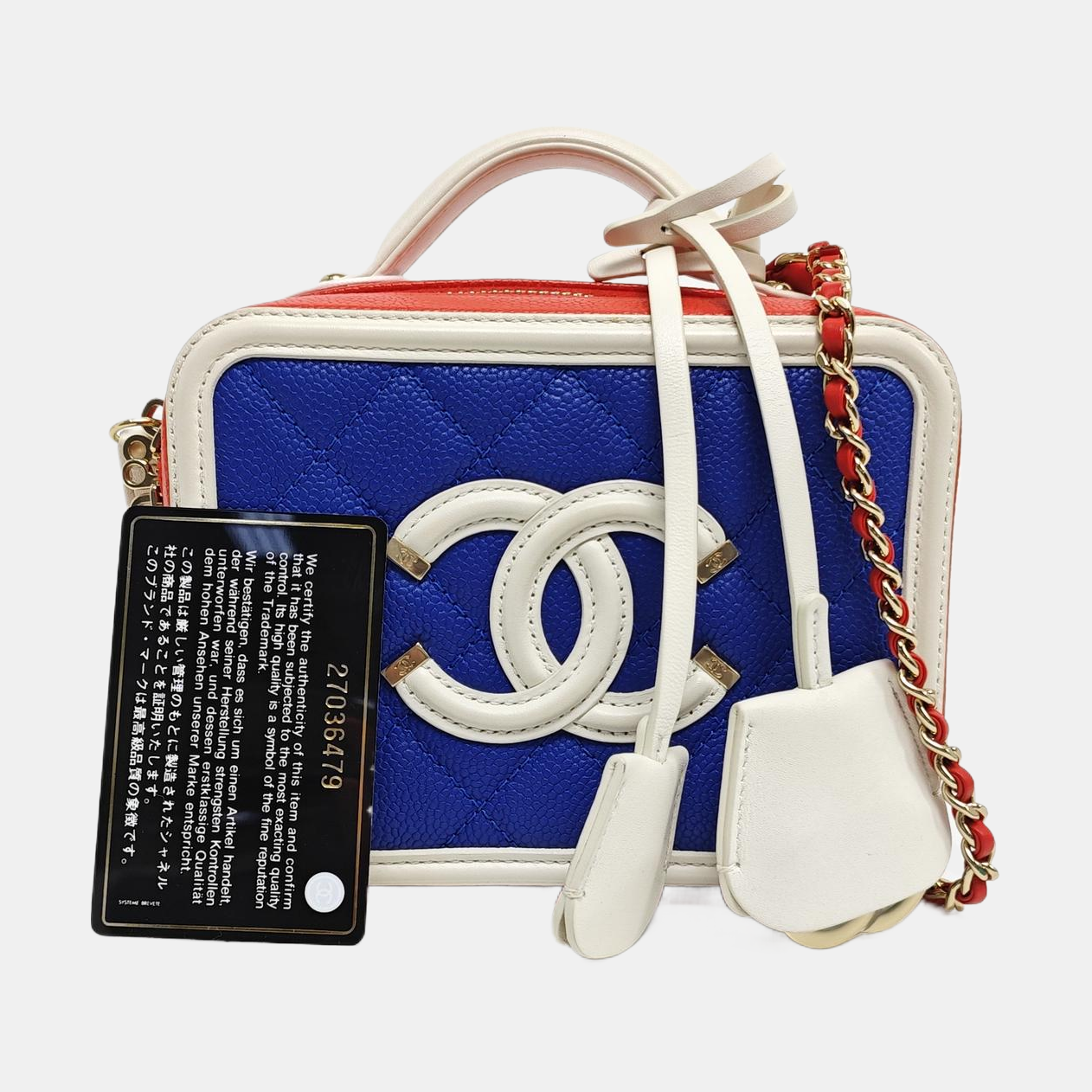 Authenticated pre-owned  FILIGREE Small Quilted Grained Calfskin Blue - Shoulder Bag at Looply