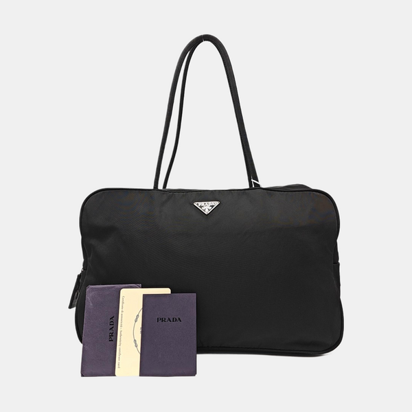 Nylon Top Handle Bag Black