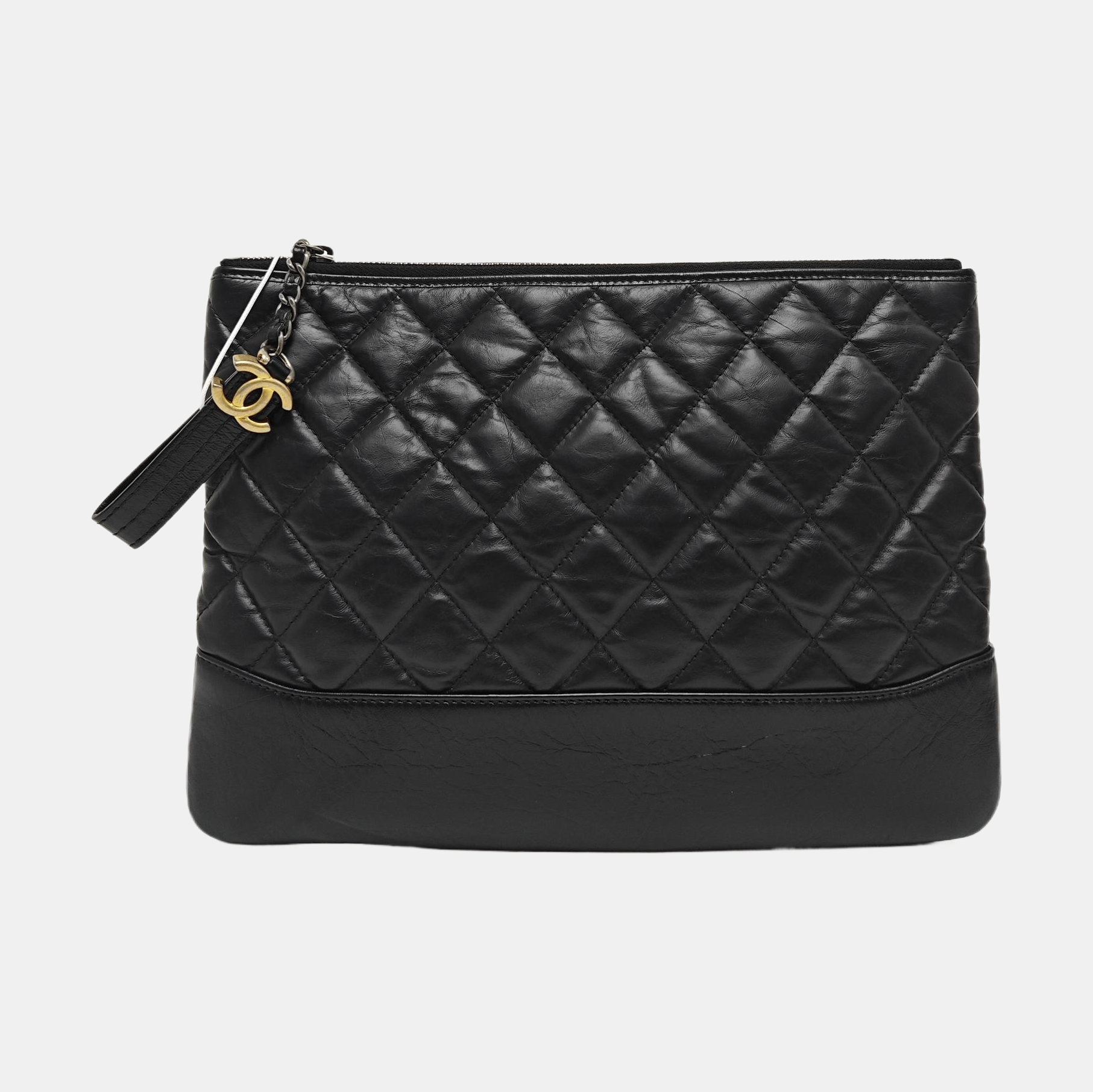 GABRIELLE Medium Quilted Calfskin Black