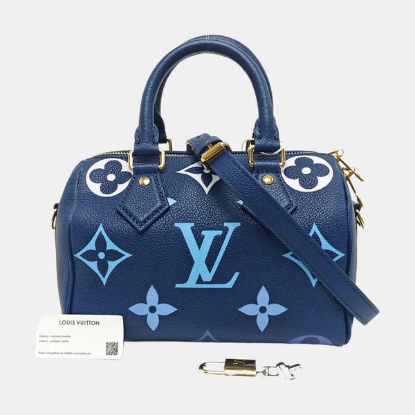SPEEDY 20 Monogram Calfskin Blue