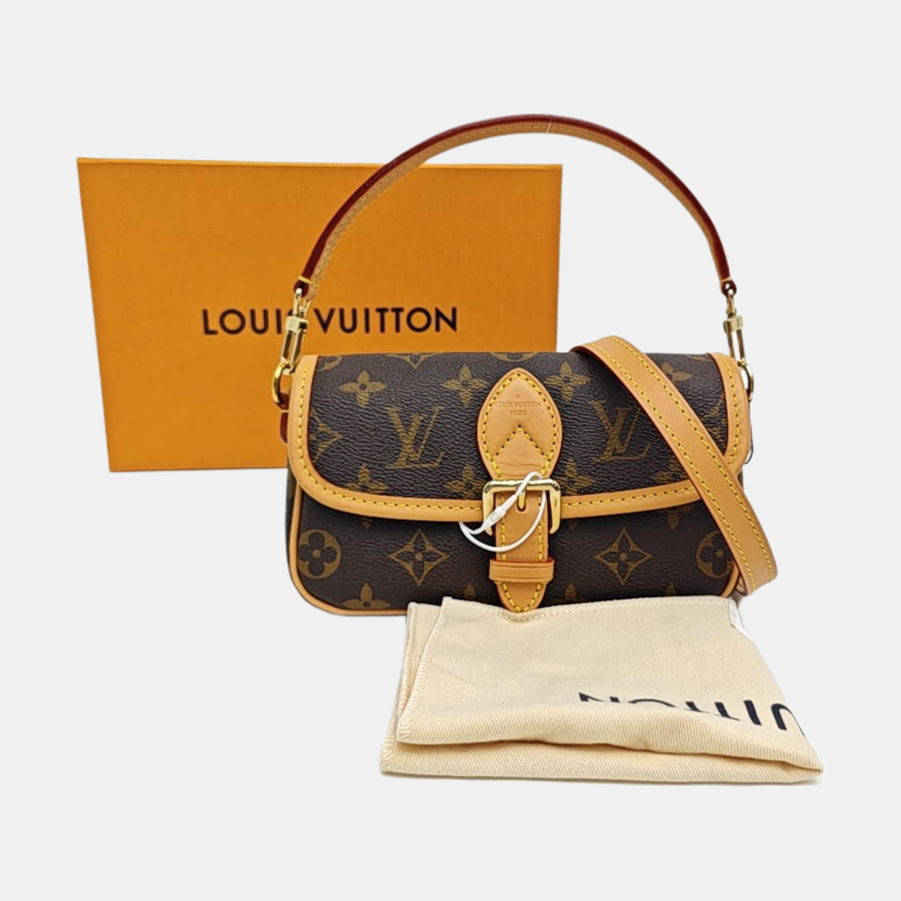 DIANE Nano Monogram Coated Canvas Brown