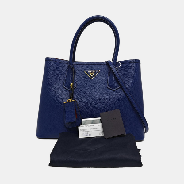 Double Medium Saffiano Calfskin Blue
