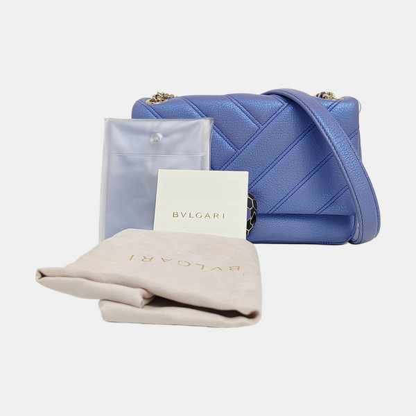 SERPENTI CABOCHON Small Quilted Lambskin Blue
