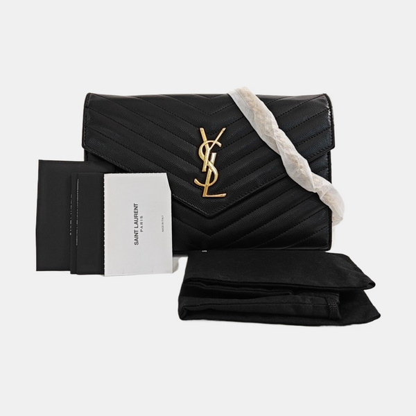 MONOGRAM Medium Chevron Calfskin Black