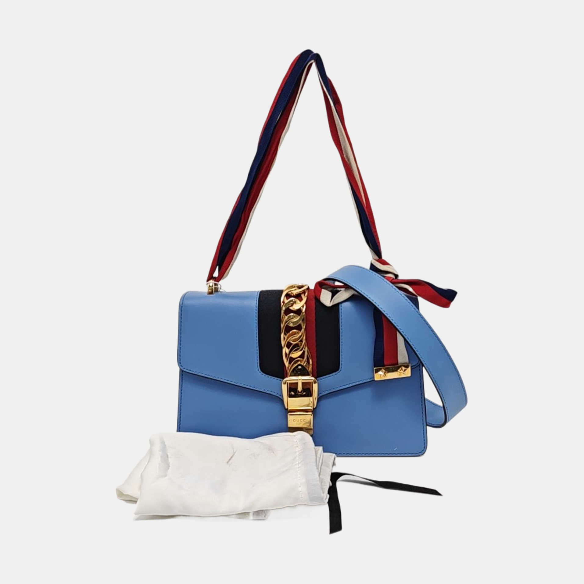 Authenticated pre-owned  Sylvie Small Calfskin Blue - Crossbody Bag at Looply
