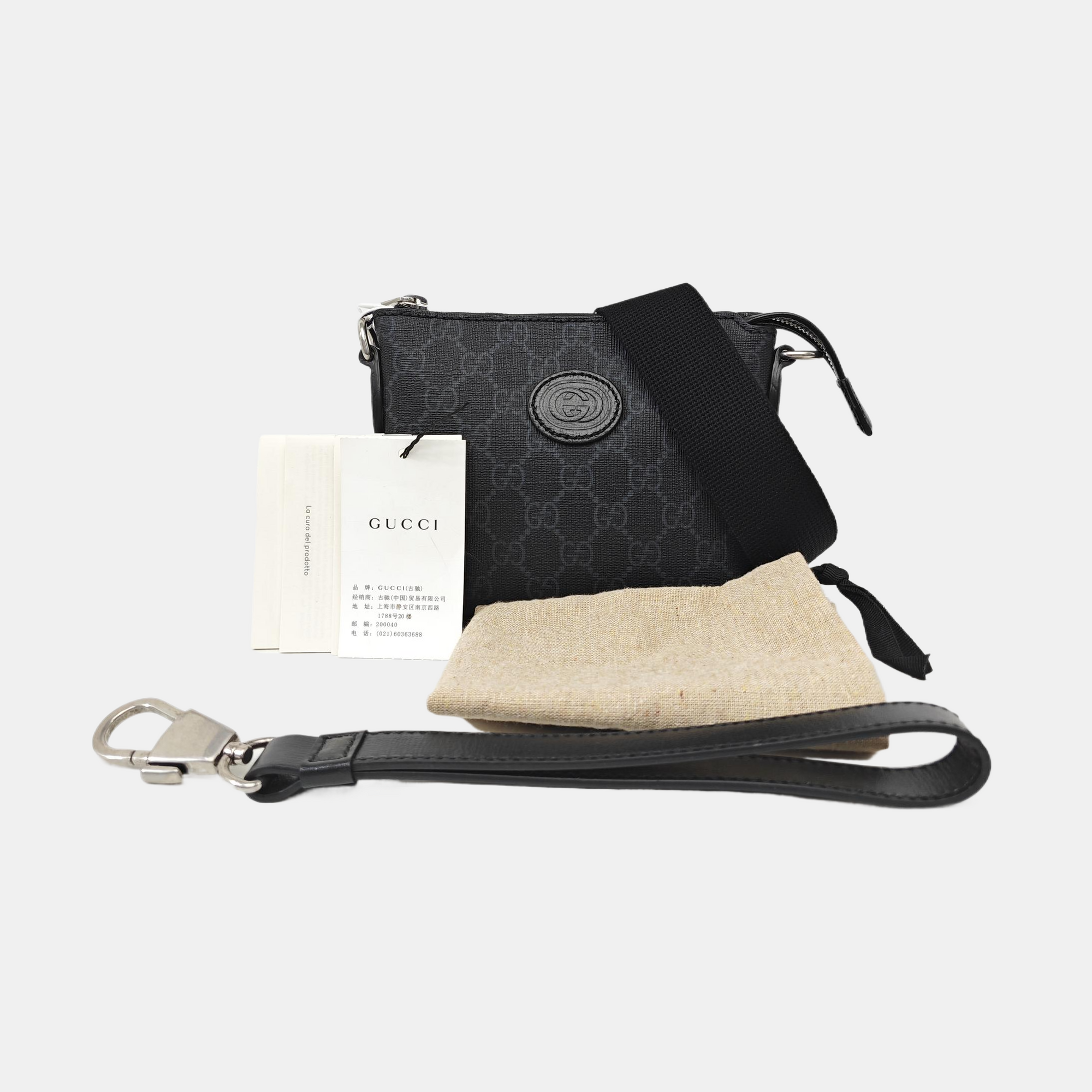 GG Supreme Monogram Coated Canvas Black