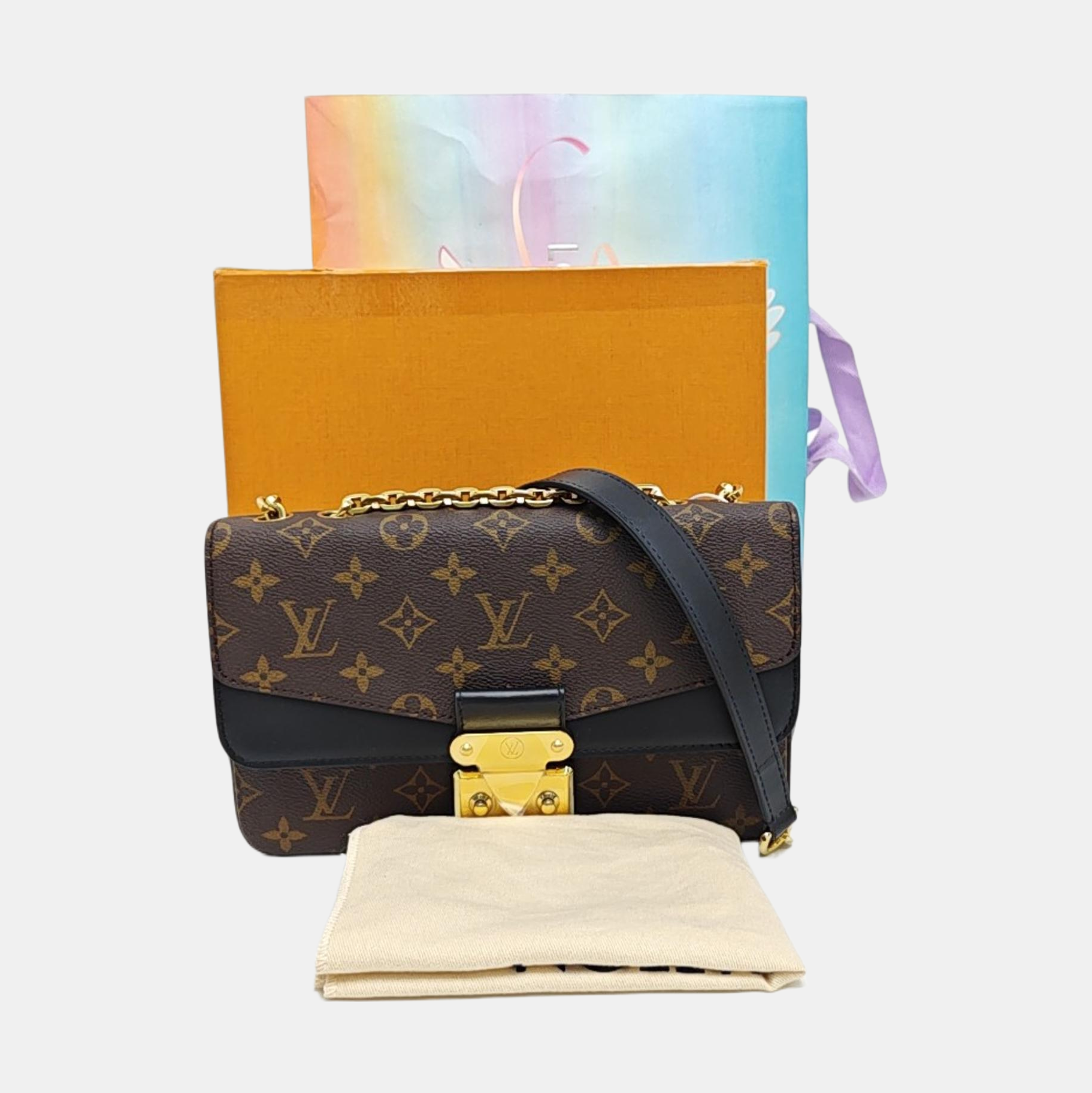 MARCEAU Monogram Coated Canvas Brown