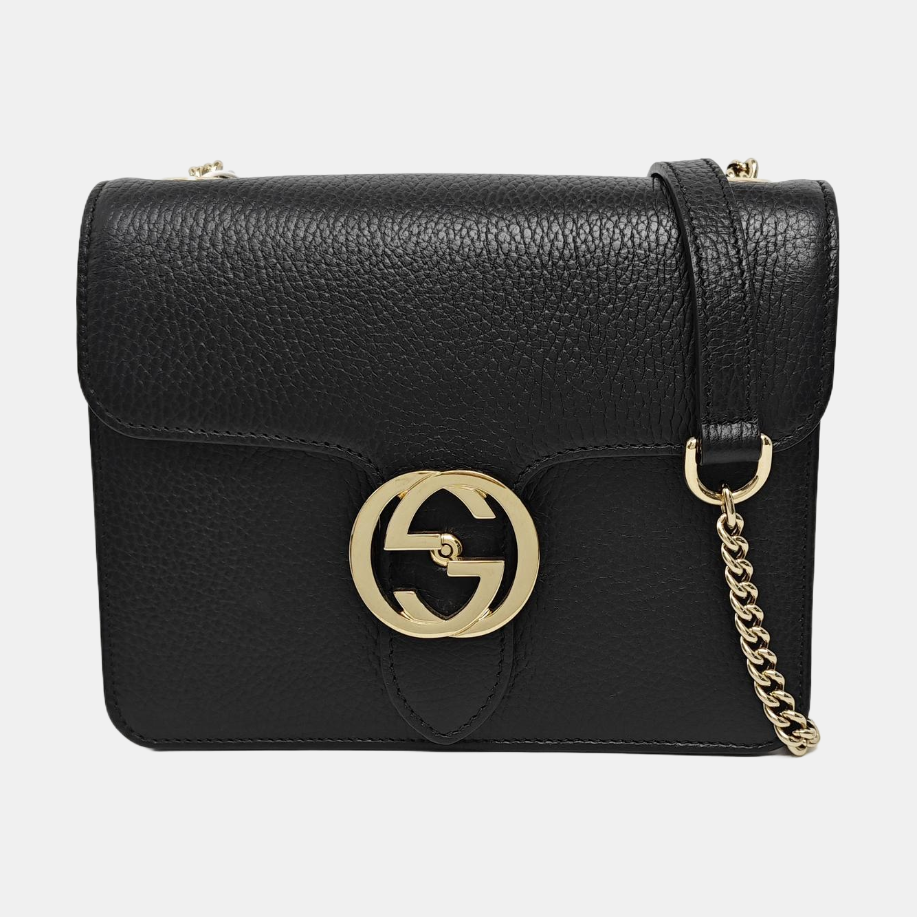 Interlocking G Small Calfskin Black