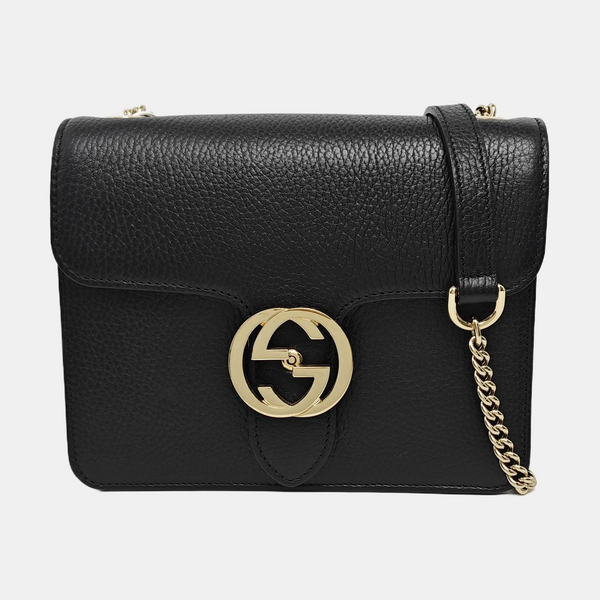Interlocking G Small Calfskin Black