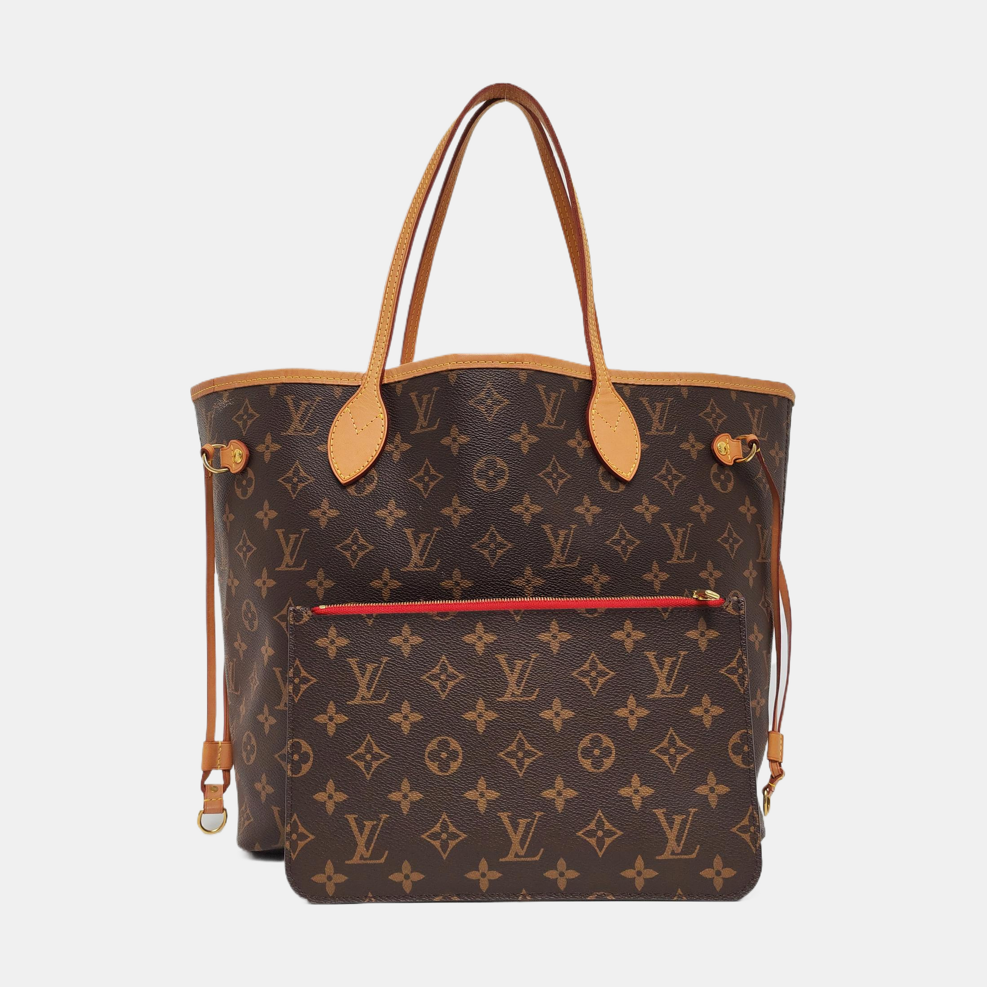 NEVERFULL MM Monogram Coated Canvas Brown