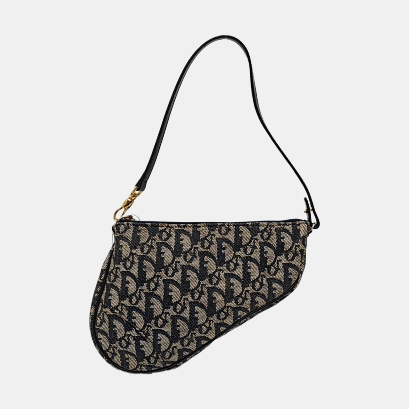 Authenticated pre-owned  Saddle Mini Oblique Fabric Blue - Top Handle Bag at Looply