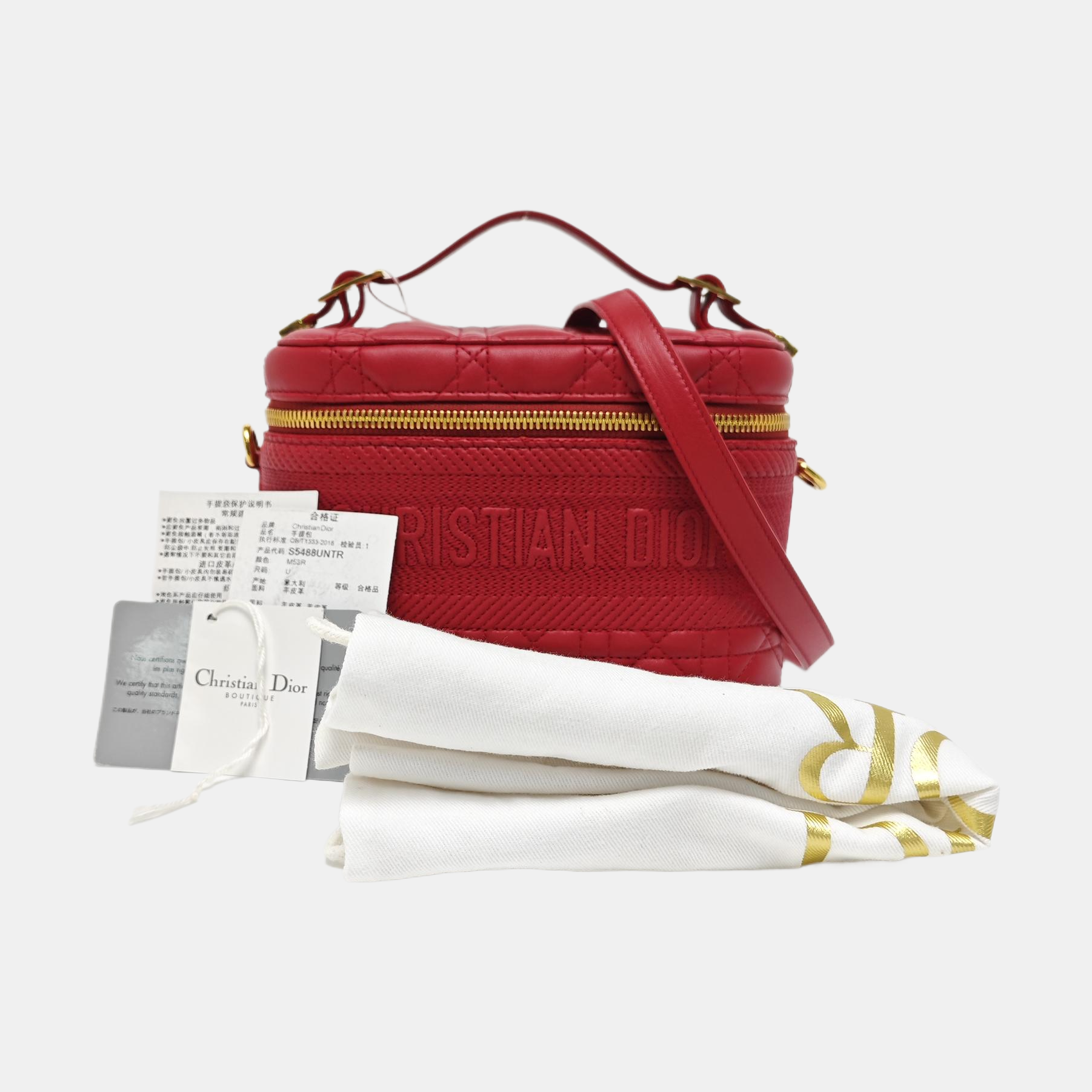 Travel Vanity Small Cannage Lambskin Red