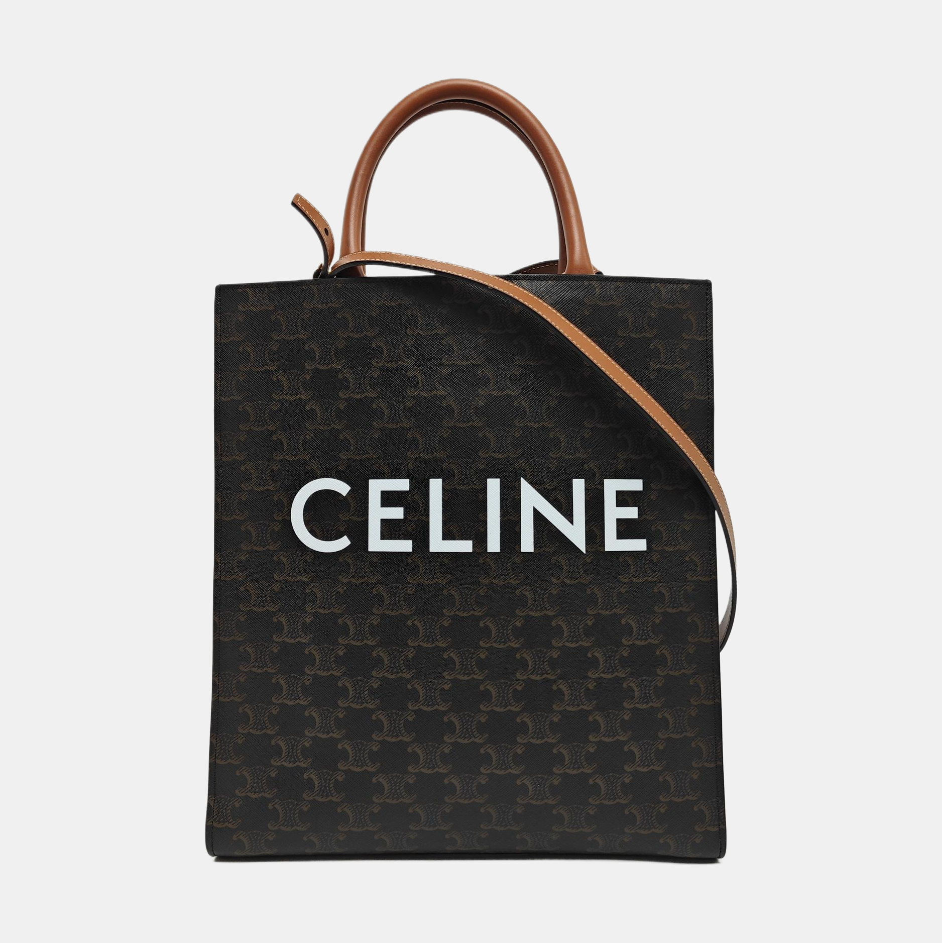 CABAS CELINE Small Coated Canvas Brown