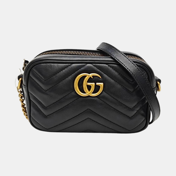 GG Marmont Mini Quilted Calfskin Black