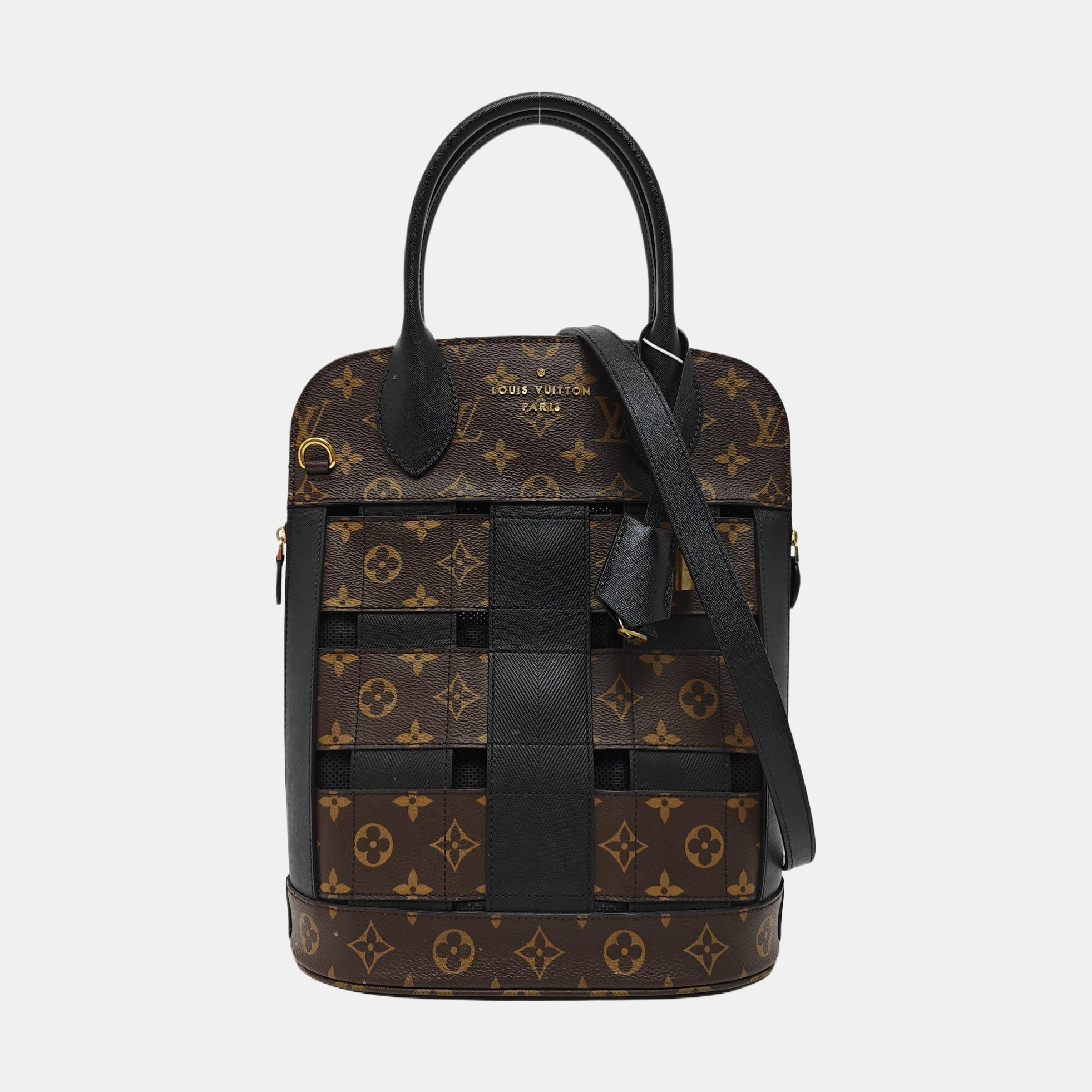 Monogram Coated Canvas Shoulder Bag Brown