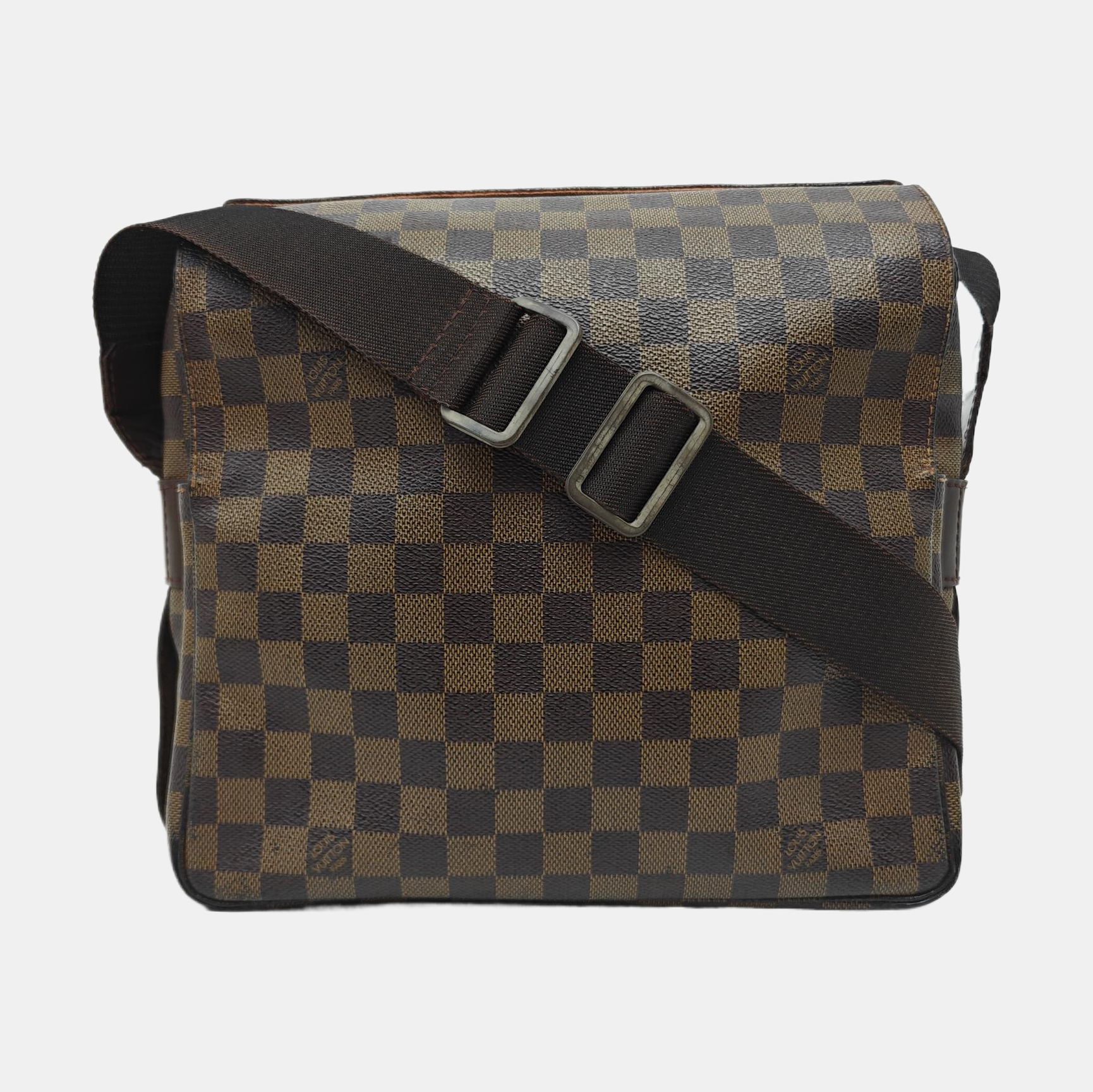 NAVIGLIO Damier Ebene Coated Canvas Brown
