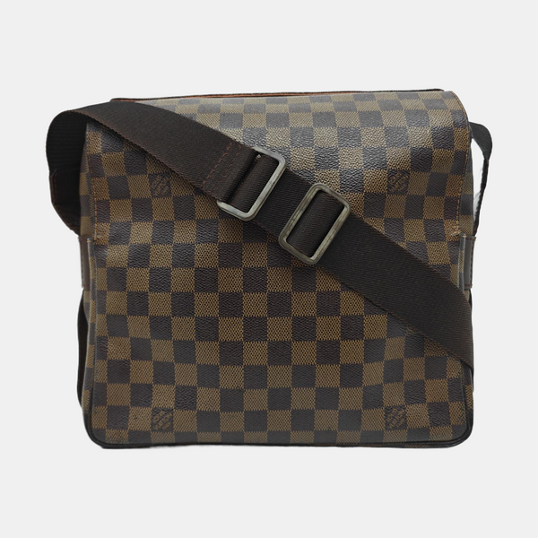 NAVIGLIO Damier Ebene Coated Canvas Brown
