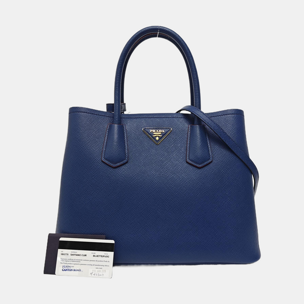 Double Medium Saffiano Calfskin Blue