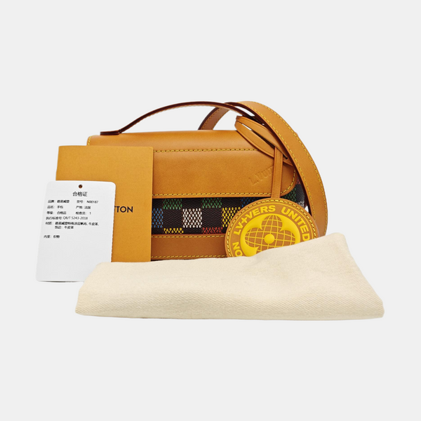 LOCKME EAST WEST Mini Damier Coated Canvas Multicolor