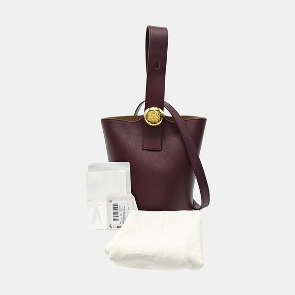 Pebble Bucket Mini Calfskin Red