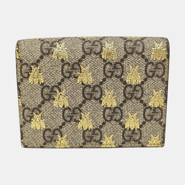 GG Supreme Monogram Coated Canvas Beige Card Holder