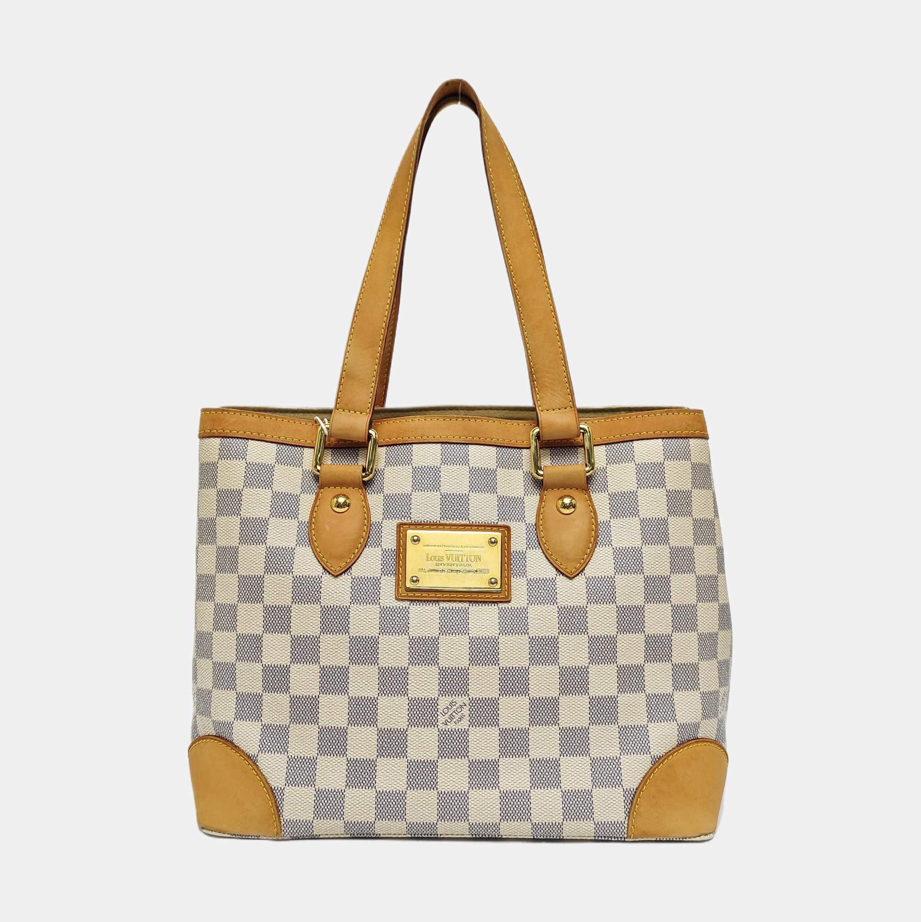 HAMPSTEAD PM Damier Azur Coated Canvas White