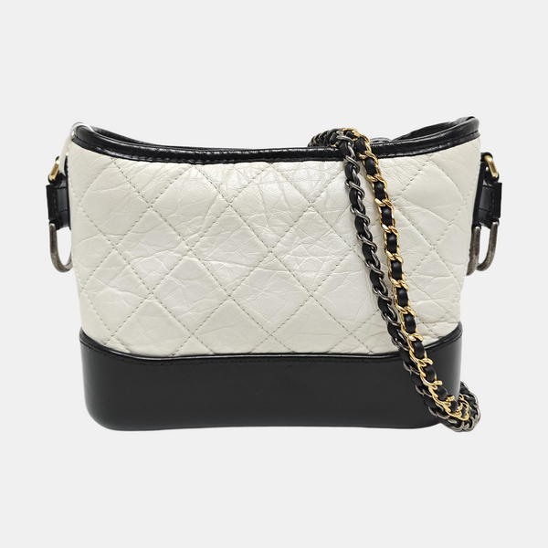 GABRIELLE Small Quilted Calfskin White