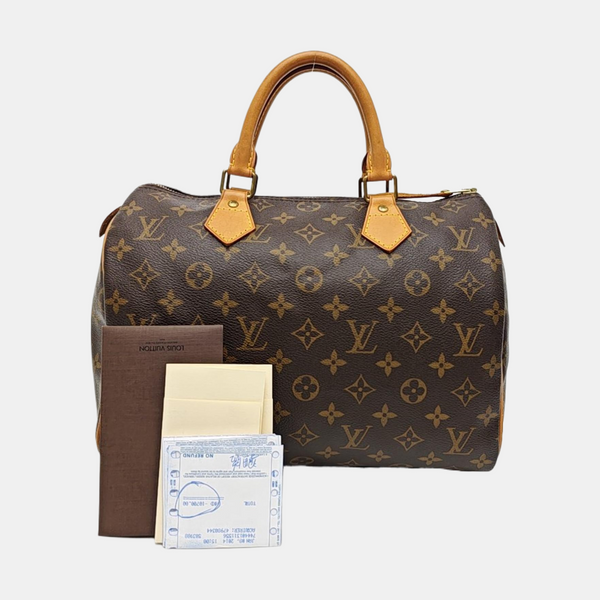 SPEEDY 30 Monogram Coated Canvas Brown