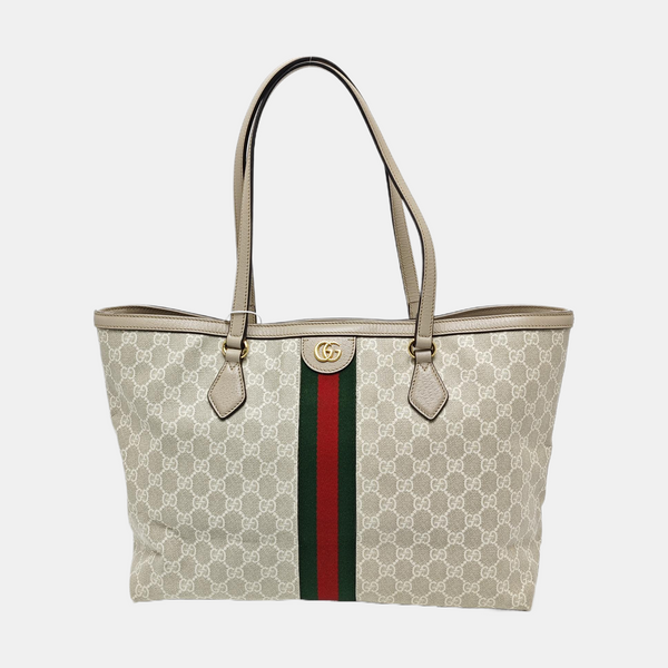 Ophidia Medium Monogram Coated Canvas Beige
