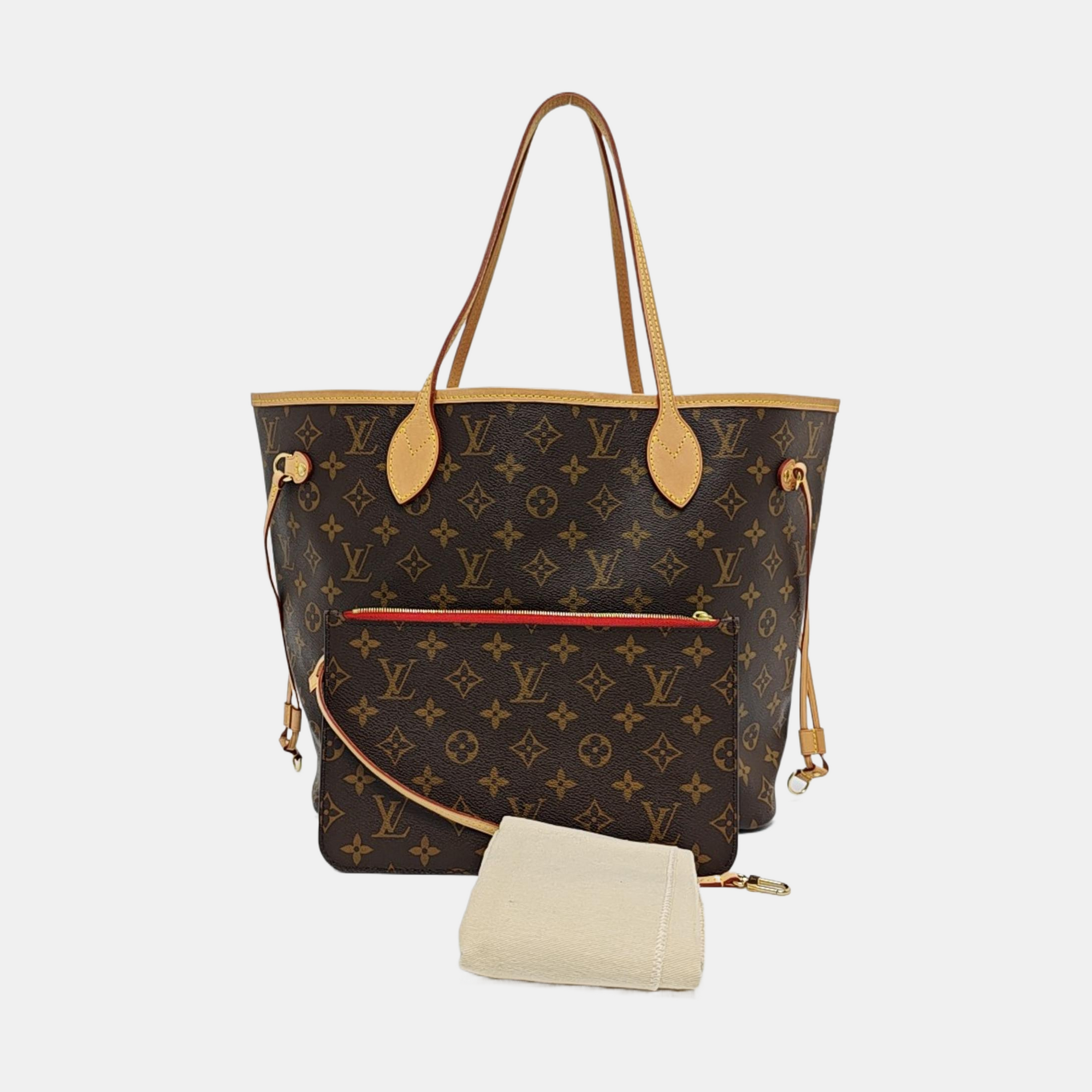 NEVERFULL MM Monogram Coated Canvas Brown