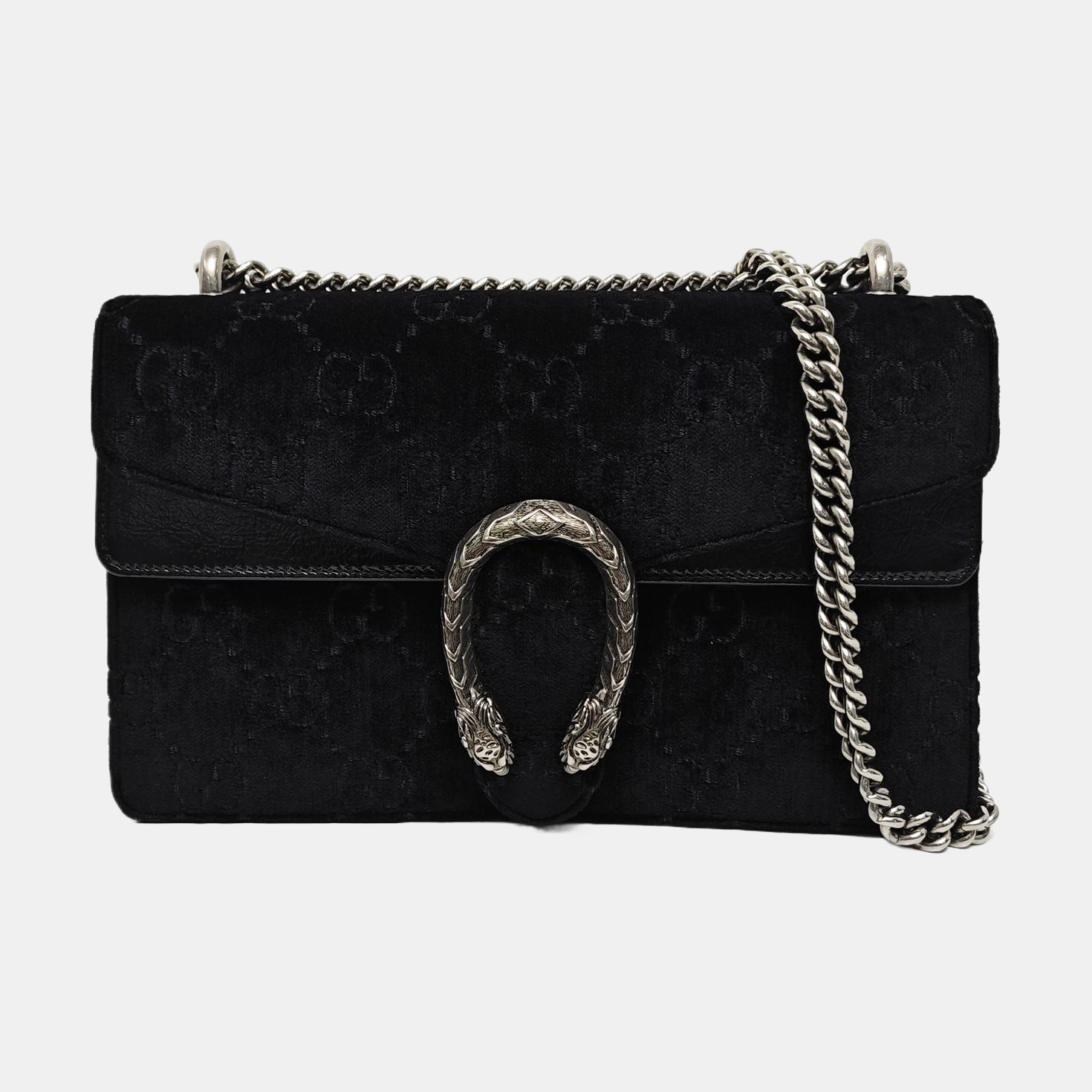 Dionysus Small Monogram Velvet Black
