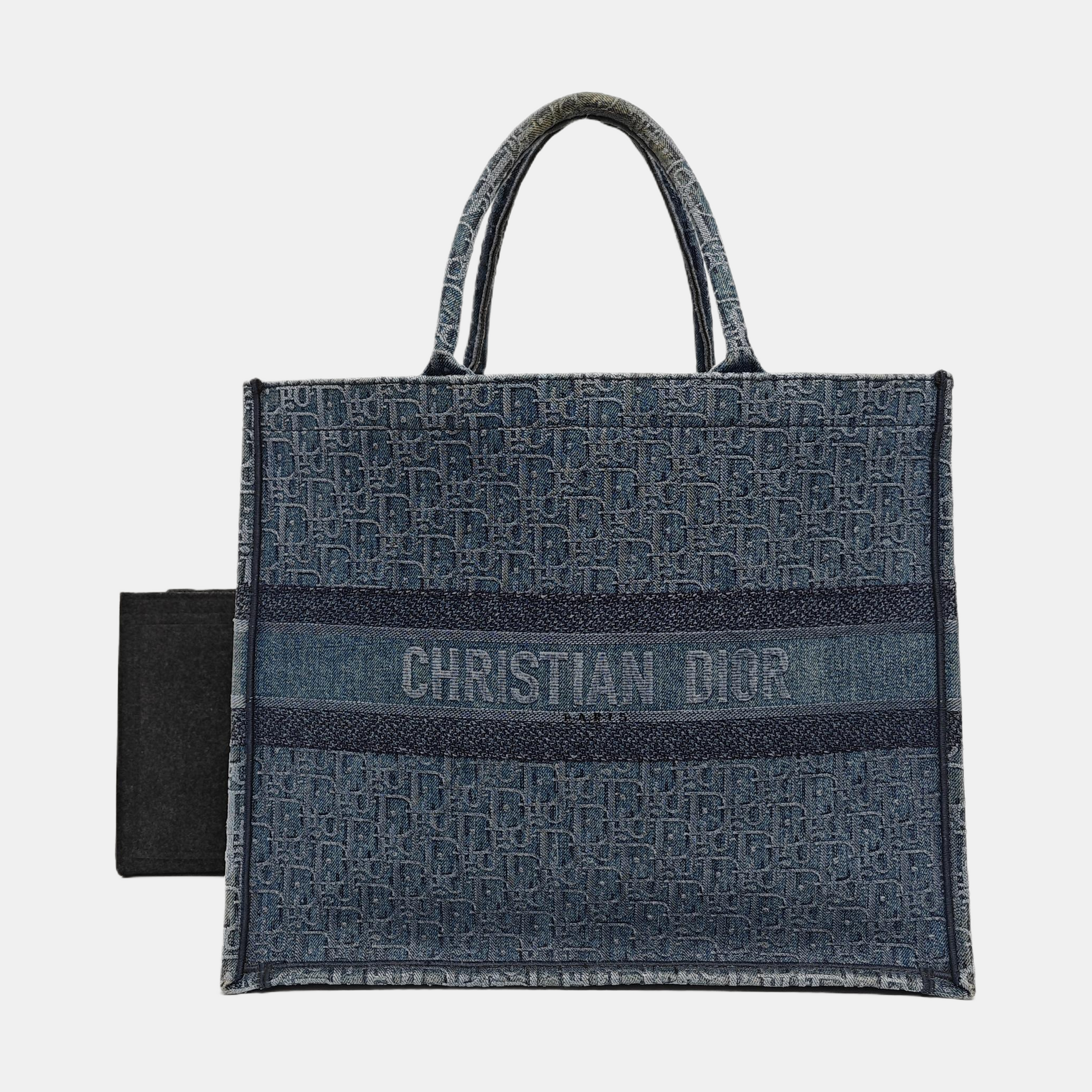 Book Tote Large Oblique Canvas Blue