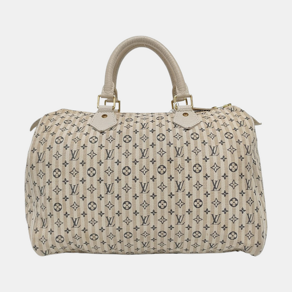 Authenticated pre-owned  SPEEDY 30 Monogram Canvas White - Top Handle Bag at Looply