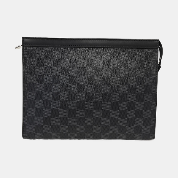 Pochette Voyag MM Damier Graphite Coated Canvas Gray