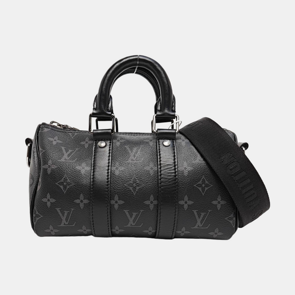 KEEPALL 25 Monogram Coated Canvas Black