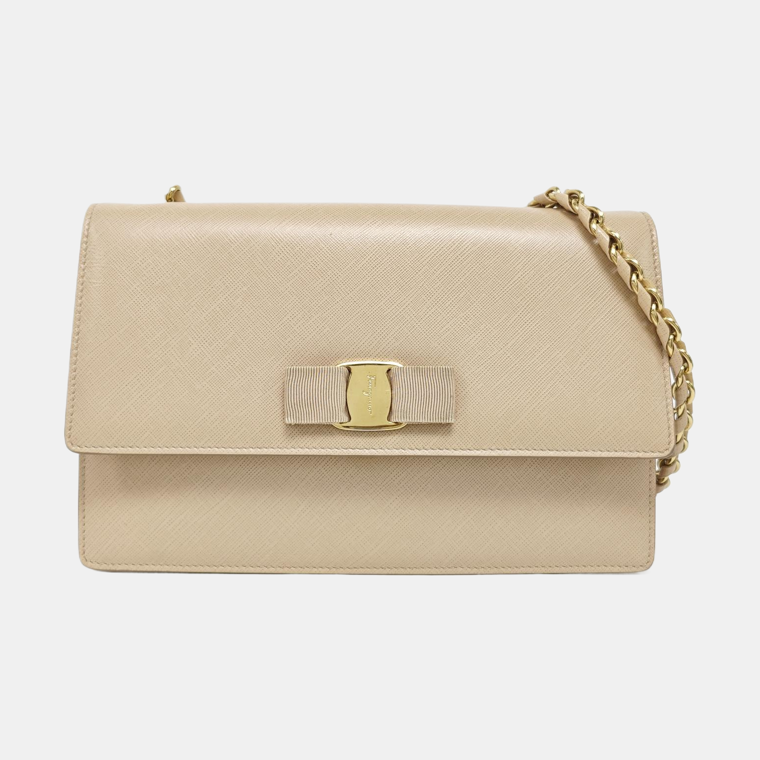 Calfskin Shoulder Bag Beige